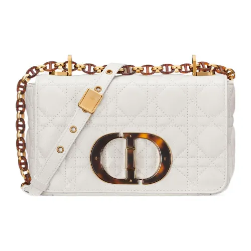 DIOR Caro Телячья кожа Сумка через плечо Сумка на плечо Женская Белая