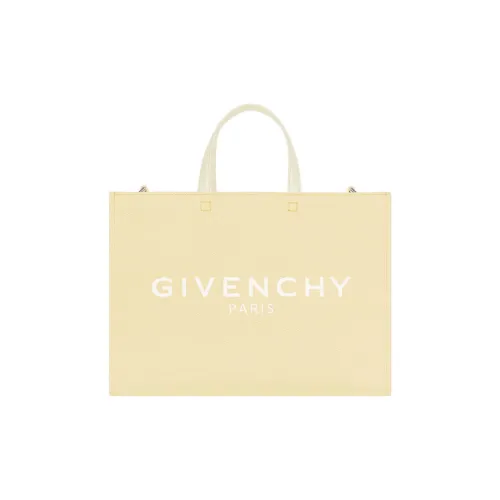 GIVENCHY Выстиранный хлопок Холст Сумка Тоут Сумка Сумка для покупок Сумка среднего размера Женская Светло-желтая