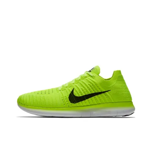 Nike Free RN Амортизация Износостойкий MID Топ Беговые кроссовки Мужские Зеленый Черный