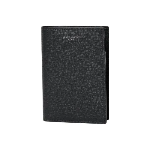 SAINT LAURENT GRAIN LEATHER Паспортный клатч Кошелек Стандартный Унисекс Черный