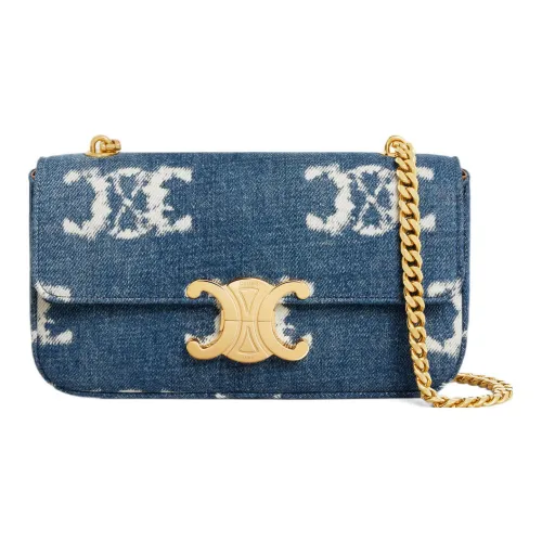 CELINE Деним с Овечьей шкурой Сумка через плечо Сумка на плечо Женская Морской синий