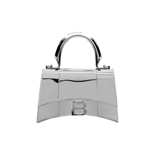 Balenciaga HOURGLASS Латунь Сумка Экстра Маленькая Женская Серебряная