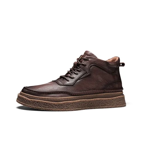Hautton Jeans Мужские повседневные туфли High Top Коричневый Мужской