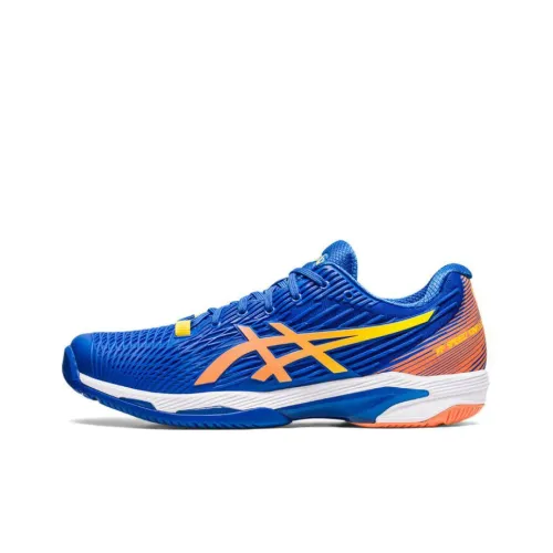 Asics Solution Speed FF 2 Амортизация Низкий Топ Теннисные Кроссовки Мужские Синие Оранжевые