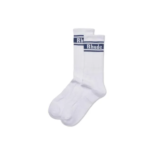 RHUDE Белые Мужские Носки MID до икры