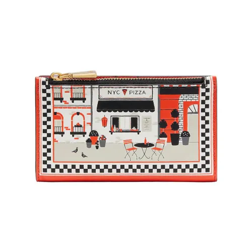 Kate Spade Кожа Монетница Кошелек Маленький Женский Ярко-Красный