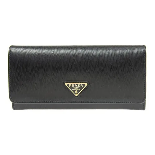 PRADA Кожа Клатч Кошелек Женские Черный