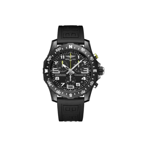 Breitling Professional Collection Кварцевый механизм Мужские часы Часы 44 мм Черный циферблат Титановые корпуса часов Резиновый ремешок