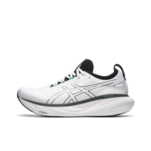 Asics Gel Nimbus 25 Low Top Марафон Беговые кроссовки Мужские Черный Белый