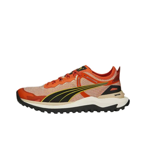 PUMA Voyage Nitro Slip-Resistant Abrasion-Resistant Low Top Casual Running Shoes Men's Orange Black PUMA Voyage Nitro Противоскользящий устойчивый к истиранию низкий топ повседневная обувь для бега мужская оранжевый черный