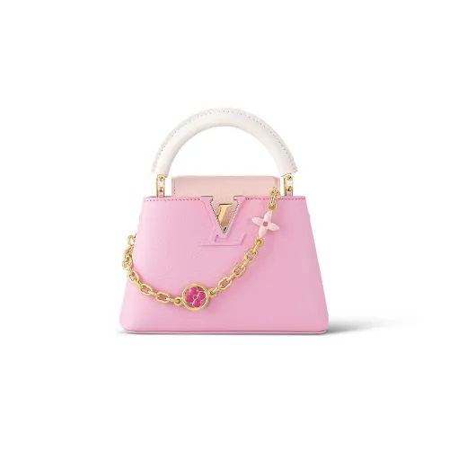 LOUIS VUITTON Capucines Сумка через плечо из коровьей кожи мини-сумка для женщин конфетно-розовый