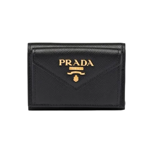 PRADA Кожа Кошелек Маленький Женский Черный