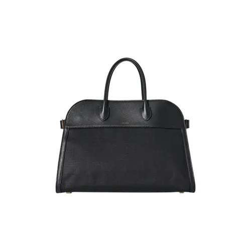 THE ROW Margau Холст с гладкой телячьей кожей холщовая сумка тоут сумка для покупок женская черная