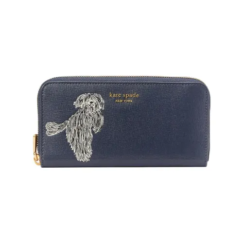 Kate Spade Кожа Клатч Кошелек Маленький Женский Темно-синий