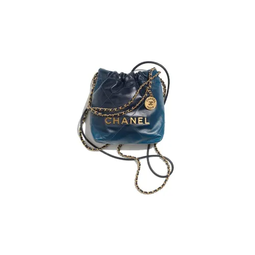 CHANEL 22Bag Яркий Телячья кожа Ведрообразная Сумка Сумка через плечо Мини Женская Градиент Синий