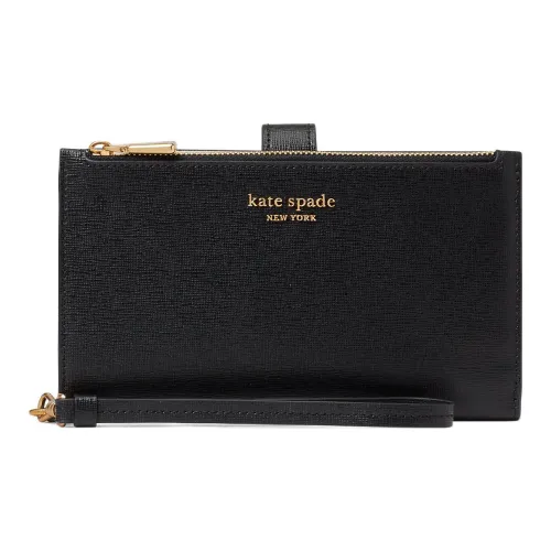 Kate Spade Кожа Мелочь Кошелек Кошелек Женские Черный Белый