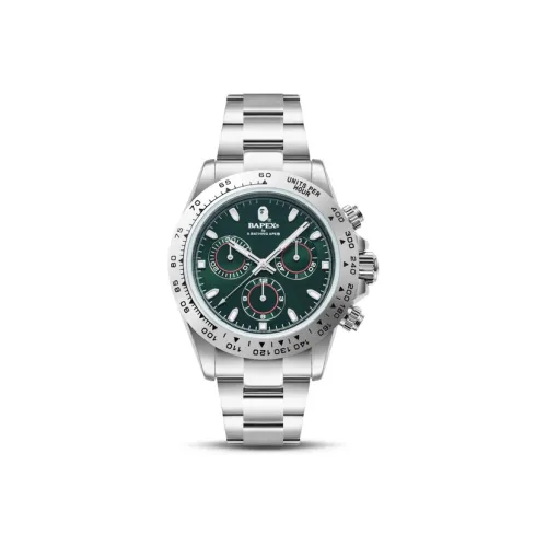 A BATHING APE Кварцевый механизм нержавеющая сталь ремешок мужские часы зеленый циферблат