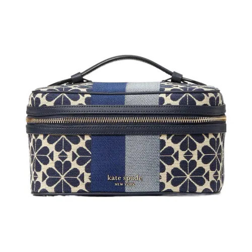 Kate Spade Цветочный дизайн Жаккардовая ткань Сумка для коробок Мешок для хранения Makeup Bag Маленький Женский Синий