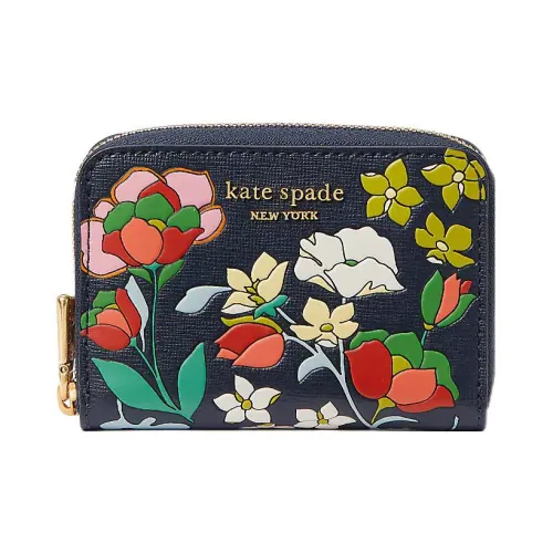 Kate Spade Крестообразный текстурный кожаный кошелек для монет держатель для карт женский черный