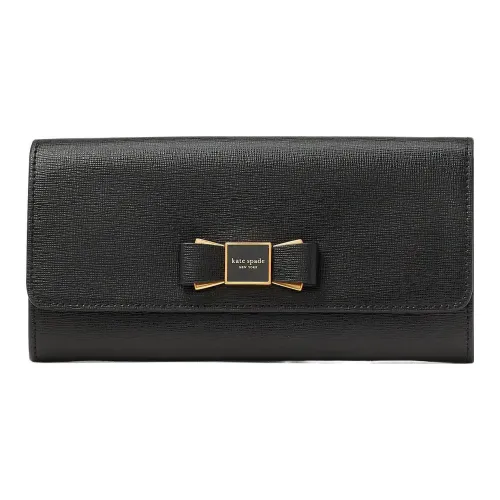 Kate Spade Кожа Клатч Держатель для карт кошелек Маленький Женский Черный