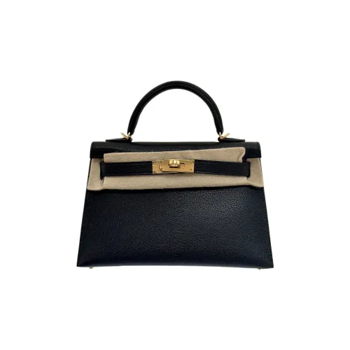 HERMES Mini Kelly 2nd Generation Mysore Chevro Сумка Kelly Сумка через плечо Мини Женский 89 Черный