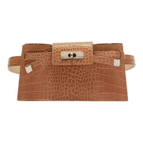 ERMANNO SCERVINO Коровья кожа Бананка Клатч Сумка через плечо Мини Женская Светлый умбра