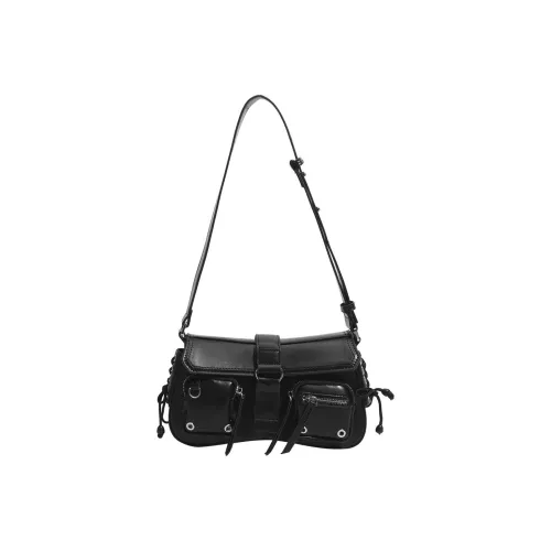 NOMK ПУ (полиуретан) Подмышечный Сумка через плечо Стандартная Женская Черная