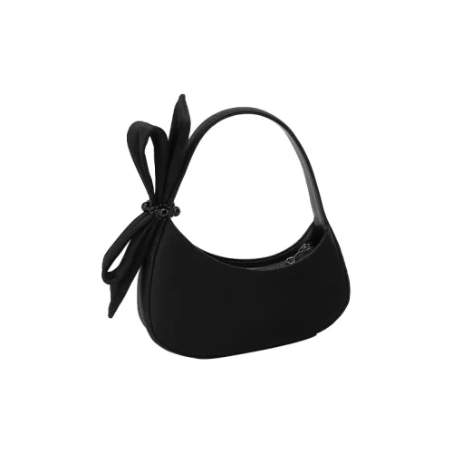 Muuluu Сатин Черный Лебедь Сумка Портативная Одно Плечо Сумка Стандартная Женская Черная