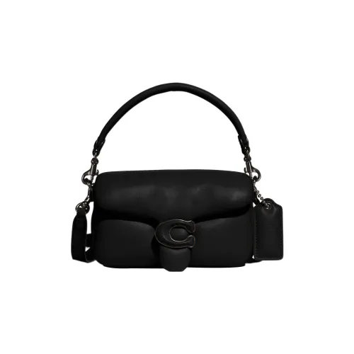 COACH Tabby Кожа Подушка Сумка Облачная Сумка Портативная Сумка через плечо Маленькая Женская Черная