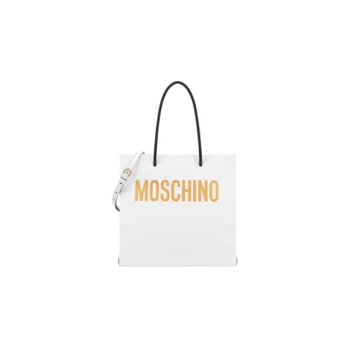 MOSCHINO Телячья кожа Тоут Сумка Сумка для покупок Сумка через плечо Сумка Женская Белая