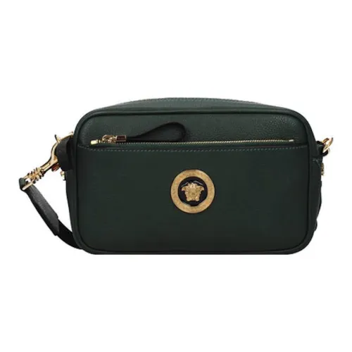 VERSACE Сумка через плечо из кожи мужская зеленая