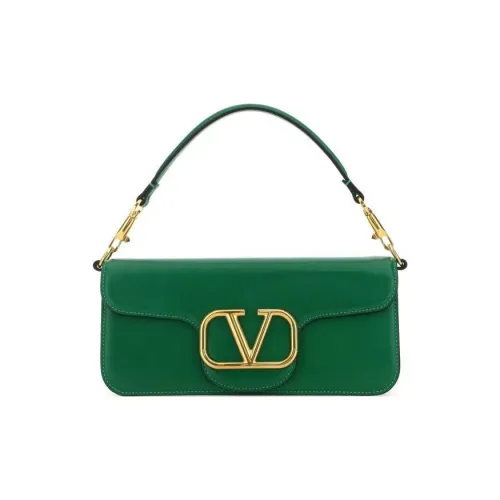 Valentino Телячья кожа Сумка-багет Курьерская сумка Сумка через плечо Большая Женская Зеленая