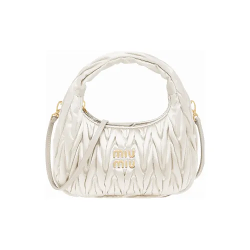 MIU MIU Wander series Сатиновая сумка-хобо сумка на плечо портативная сумка через плечо женская белая