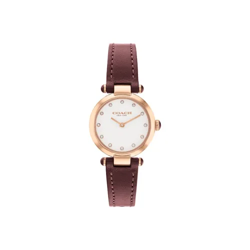 COACH CARY Collection Women's Watch Кварцевый механизм Кожаный ремешок 26 мм Белый циферблат