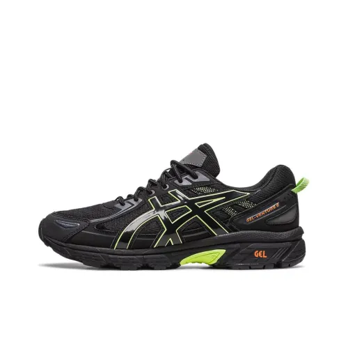 Asics Gel Venture 6 Low Top Повседневные Беговые Кроссовки Унисекс Черный Оранжевый Зеленый