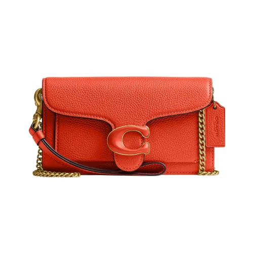 COACH Tabby Пескоструйная кожа Курьерская сумка Сумка через плечо Маленькая Женская Апельсин