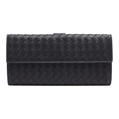 Bottega Veneta Sheepskin Wallet Women's Dark Blue