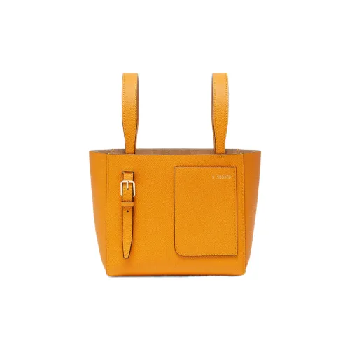 Valextra Телячья кожа Ведрообразная сумка Сумка Сумка через плечо Женская Апельсин