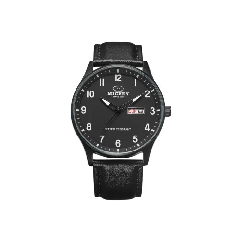 Disney Кварцевый механизм Естественная кожа Ремешок Часы Унисекс Черный циферблат