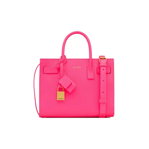 SAINT LAURENT SAC DE JOUR Сумка через плечо из коровьей кожи Экстра мини женская неоновый розовый