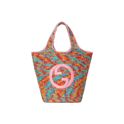 GUCCI Blondie Вышивка Аппликация Рафия Лист Тоут Сумка Сумка для покупок Сумка Мини Женские Многоцветный