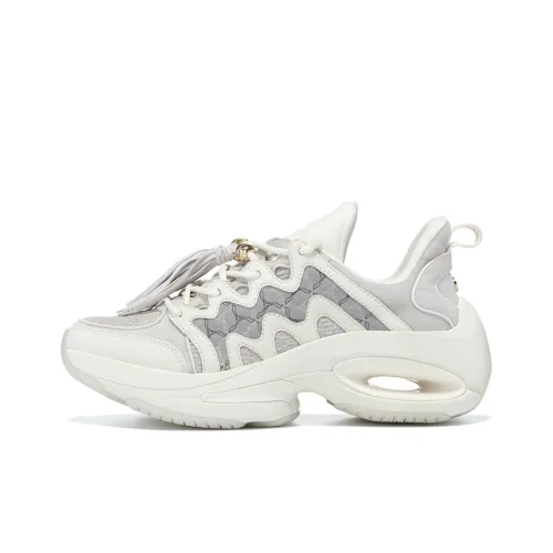 LI NING 1990 Heart dance Rebound Низкий Топ Спортивная Повседневная Обувь Женская Экрю