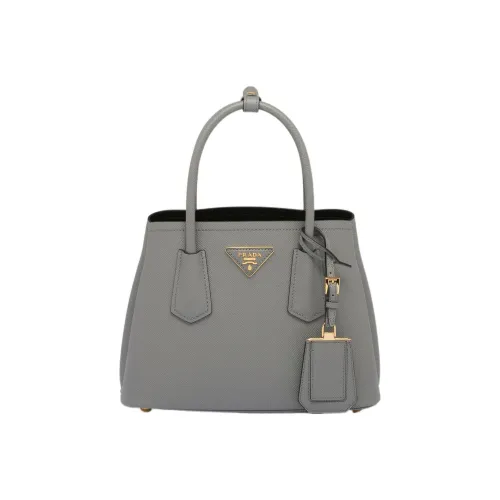 PRADA Двойная кожа сумка-тоут сумка для покупок сумка через плечо мини женская серая