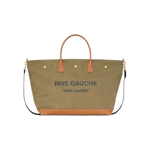 SAINT LAURENT Rive Gauche Хлопок Сумка через плечо Сумка Большая Женская Армейский зеленый