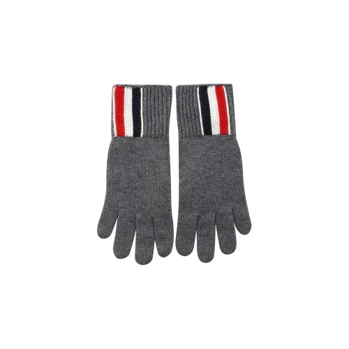 THOM BROWNE Вязаные перчатки из шерсти/кашемира, серые, мужские