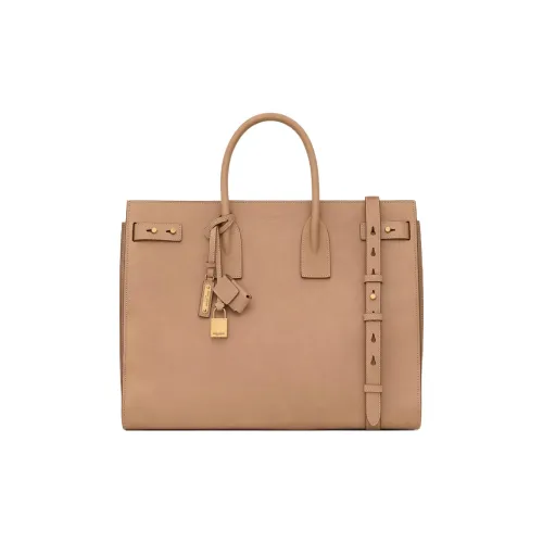 SAINT LAURENT SAC DE JOUR Телячья кожа Тоут Сумка Сумка для покупок Сумка Большая Мужская Золотисто-коричневая