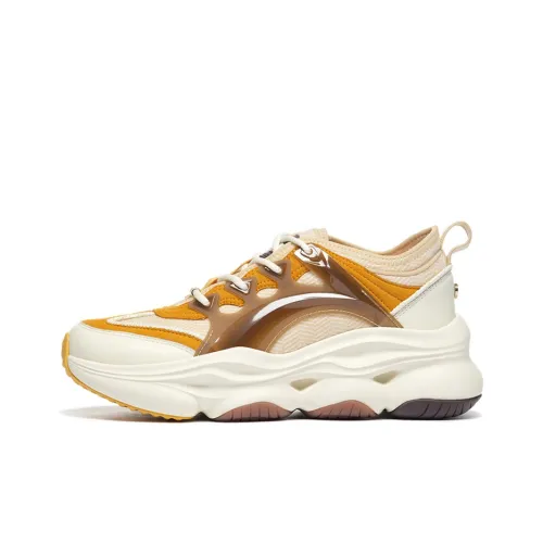 LI NING 1990 Classic Collection Повседневный Низкий Топ Минеральный Желтый Женский