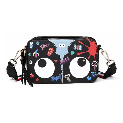 EYE THEME ПУ (полиуретан) Камера Сумка Сумка через плечо Женская Черная Белая