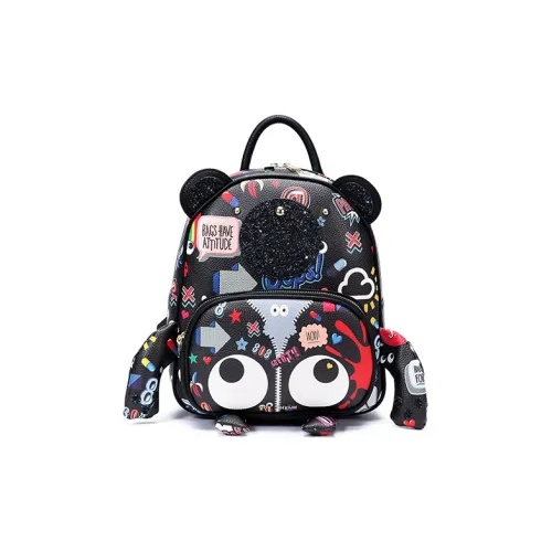 EYE THEME ПУ (полиуретан) Рюкзак Стандартный Женский Черный Белый