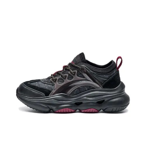 LI NING 1990 Повседневный Низкий Топ Черный Женский